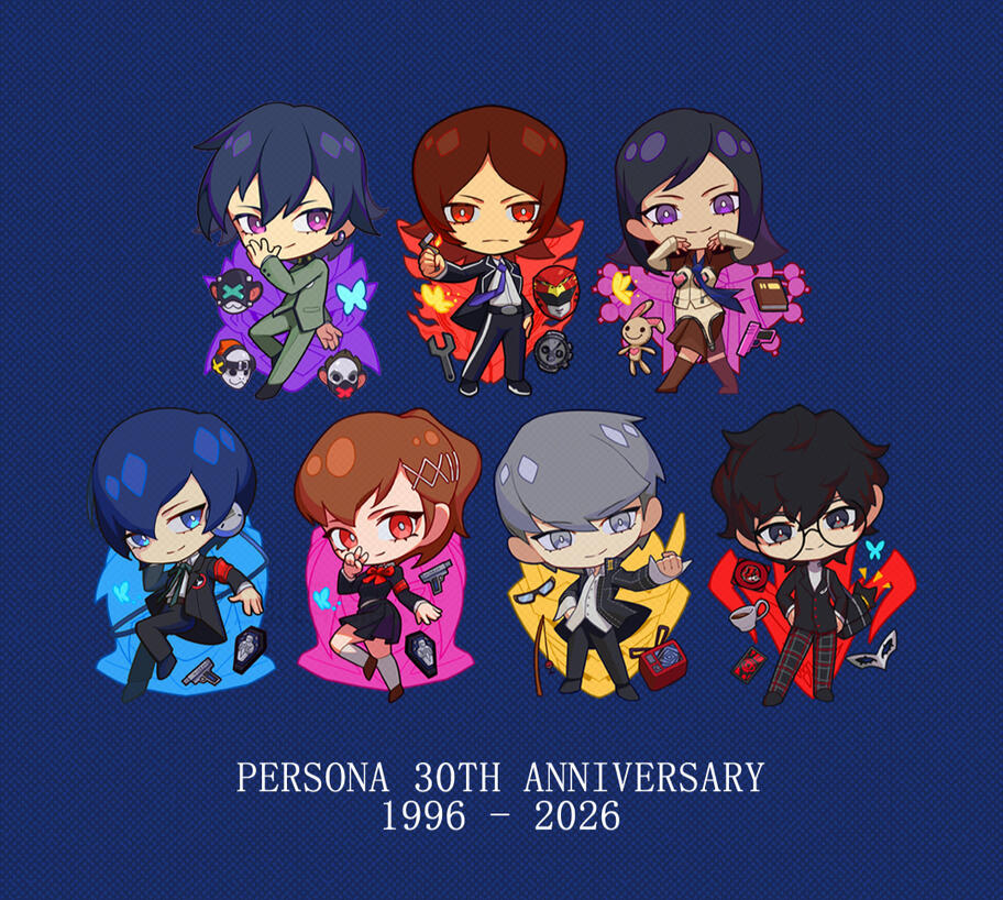 Persona Protagonists Art for P30th Anniversary